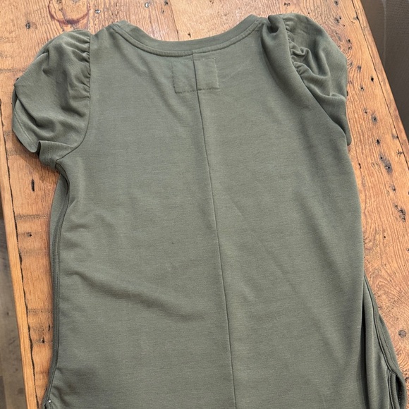 Cupio Olive Green Puff Sleeve Top - Picture 6 of 6